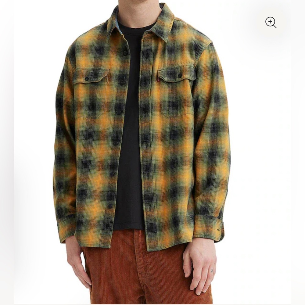 Levi’s Classic Worker Plaid Flannel Shirt Men’s XL Relaxed Fit
